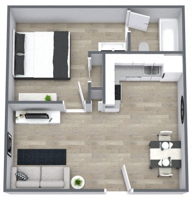 1 Bedroom Floor Plan at The Junction, Tennessee